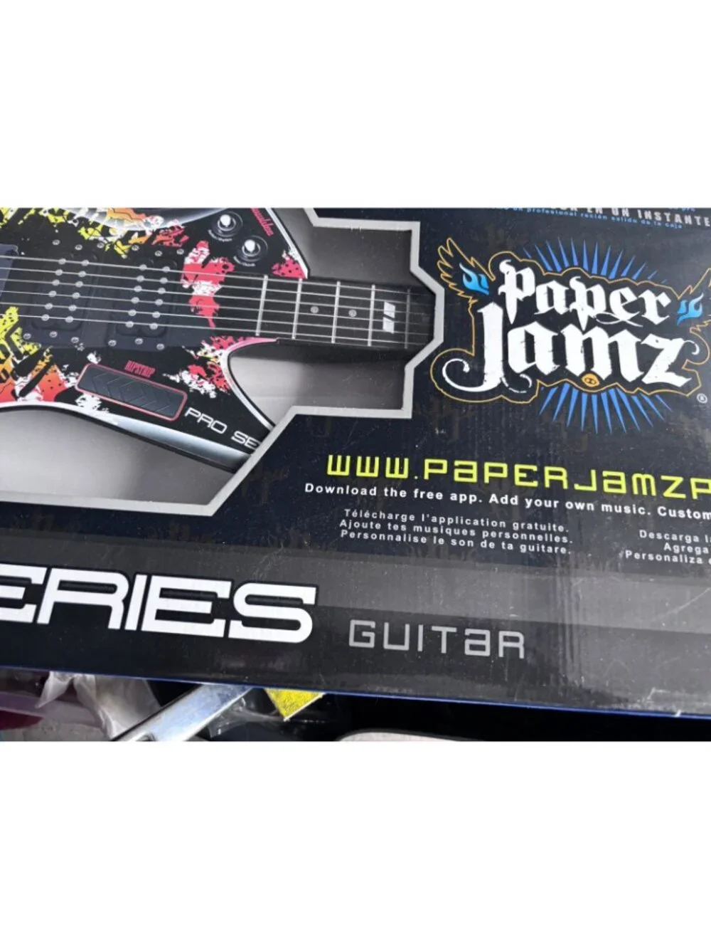 Paper Jamz Pro Series Guitar Red Yellow #6288 Instant Rock Star With Amp